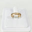 Wide Ring in 14K Gold and Three White Diamonds  Set in Nuggets