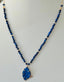 Freeform Royal Blue Lapis Lazuli Necklace With Drop in 14K Gold