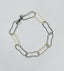 Narrow Open Oval Bean Link Bracelet in 14K Gold and Oxidized Silver