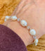 Pearl and White Sapphire Bracelet in 18K Gold