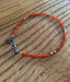 Orange Carnelian Beaded Bracelet in 14K Gold and Silver