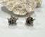 Oval Dalmatian Jasper Turtle Stud Earrings in Silver