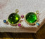 Green Tourmaline Diamond and Sapphire Stud Earrings in Gold and Silver