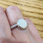 White Opal Ring in Silver and Gold