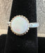 White Opal Ring in Silver and Gold